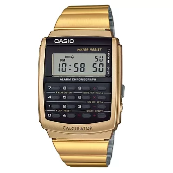 CASIO 數位時代的進化萬用液晶腕錶-金-CA-506G-9A