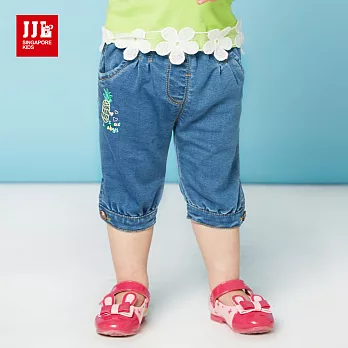 JJLKIDS 可愛小鳳梨舒適牛仔褲80牛仔藍