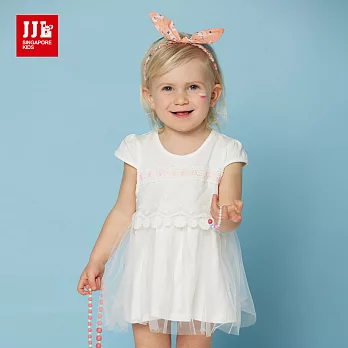 JJLKIDS蜜糖公主蕾絲柔紗洋裝(乳白)70乳白73cm