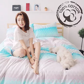 cheri 【夢田】台灣製 精梳純棉 加大薄被套床包四件組