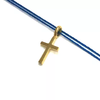 Dogeared 簡單十字架 Simple Cross 信念 金墜海洋藍繩項鍊 送原廠盒