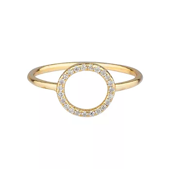 SHASHI 紐約品牌 Circle Pave 鑲鑽圓滿圈圈戒指 925純銀鑲18K金