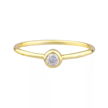 SHASHI 紐約品牌 Solitaire 圓形單鑽戒指 925純銀鑲18K金