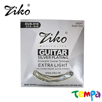【Tempa】Ziko DUS-010/DUS-011民謠吉他弦 公司貨(兩包入)DUS-010