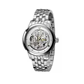 【EMPORIO ARMANI】經典鋼帶鏤空機械錶(AR4626)/40mm