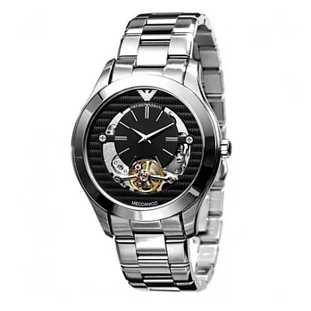 【EMPORIO ARMANI】復古鏤空機械錶(AR4642)/44mm