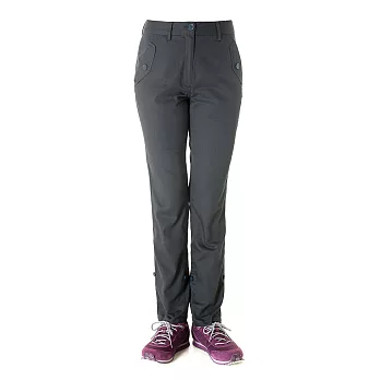 【hilltop山頂鳥】女款HITEC輕量吸濕快乾抗UV合身長褲S07FD7-26黑