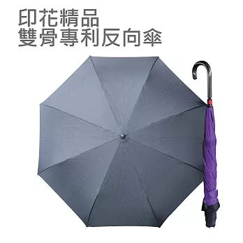 【Weather Me】印花精品專利反向傘（時尚紫格）時尚紫格