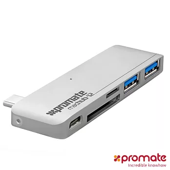 Promate USB 3.1 Type C Hub 高速充電傳輸集線器 銀