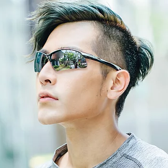 TX 戶外運動 抗UV紫外線 包覆式 寶麗萊 偏光太陽眼鏡 8136 競速灰黑