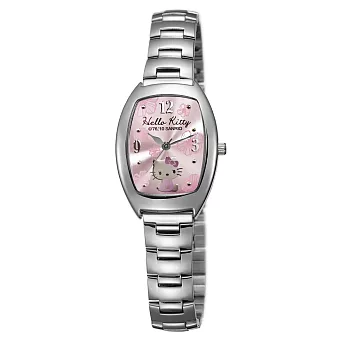 【HELLO KITTY】凱蒂貓優雅花朵時尚手錶 (粉紅 LK605LWPA)