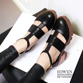 EOWYN.英倫學院風素色圓頭釦環粗跟紳士牛津包鞋EMD04768-59/4色/34-39碼現貨+預購34黑色