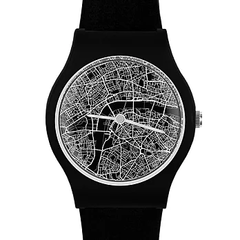 May28th 加拿大 時尚旅行風格地圖手錶 倫敦城市 黑色錶帶/35mm