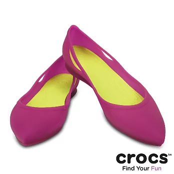 Crocs - 女 - 女士芮歐平底鞋 -35活力紫/蕁麻黃色