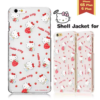 Sanrio Hello Kitty iPhone6/6s Plus 透明手機殼(硬)。愛吃草莓