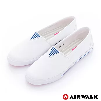 AIRWALK- 三角鬆緊 百搭舒適懶人帆布鞋(女)5.5白