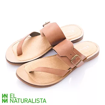 EL Naturalista(女) TULIP 性感姆指夾木底羅馬涼拖鞋 - 映膚棕36棕