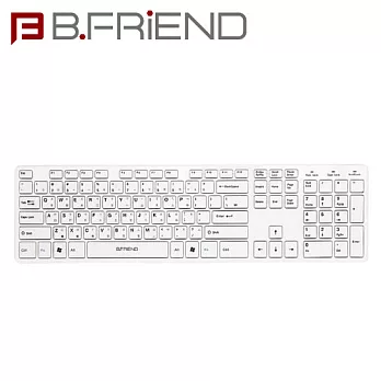 B.FRIEND 三區塊無線鍵盤 2.4G 剪刀腳 RF1430K白色