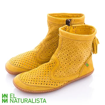 EL Naturalista(女) EL VIAJERO 輕鬆穿麂皮洞洞流蘇短靴 - 熱力黃36黃