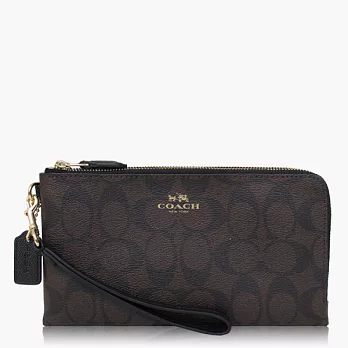 【COACH 攜帶便利】PVC / 晚宴包 / 手拿包(大款)_深咖啡