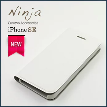【東京御用Ninja】iPhone SE(4吋)經典瘋馬紋保護皮套(白色)