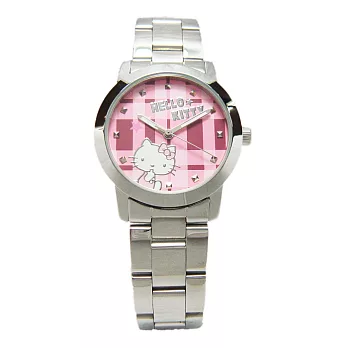 Hello Kitty 童玩博覽會趣味造型時尚腕錶-粉紅-LK683LWPI