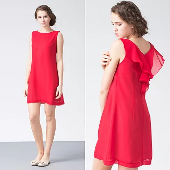 【INF】輕著柔感美背造型洋裝15526S紅色