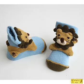 【日本 Pompkins Baby】3D松鼠造型襪子(藍色小獅子)