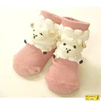 【日本 Pompkins Baby】3D羊咩咩造型襪子(2種款式)粉紅小綿羊