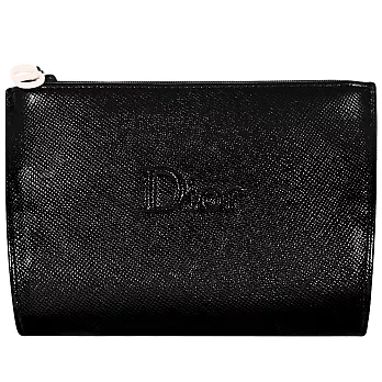 Dior 迪奧 經典光澤壓紋化妝包(黑)