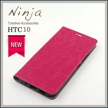 【東京御用Ninja】HTC 10經典瘋馬紋保護皮套（桃紅色）