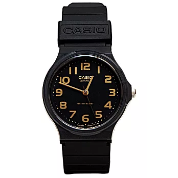 CASIO 卡西歐MQ-24-1B2LDF極簡時尚指針中性錶- 黑面金字