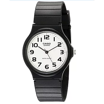 CASIO 卡西歐MQ-24-1B2LDF極簡時尚指針中性錶- 白面黑字