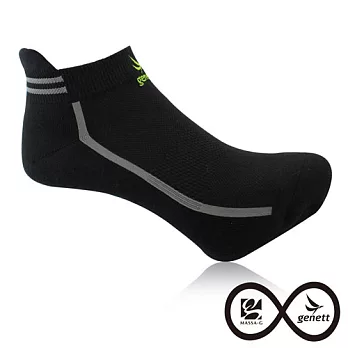 MASSA-G XGENETT 3D高科技保健機能船型襪-黑黑色-S