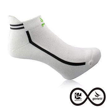MASSA-G XGENETT 3D高科技保健機能船型襪-白白色-S