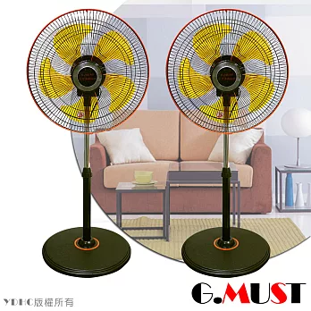 台灣通用G.MUST 14吋新型360度立體擺頭電扇GM-1436-2入