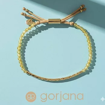 Gorjana POWER GEM 平衡骨 金墜 黃水晶手鍊 可調式手圍 豐足旺盛自信