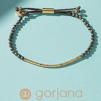 Gorjana POWER GEM 平衡骨 金墜 鐵灰礦石手鍊 可調式手圍 力量動能領導權