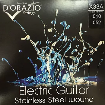 義大利手工製 D’ORAZIO 不鏽鋼材質 電吉他弦(No.X33A)