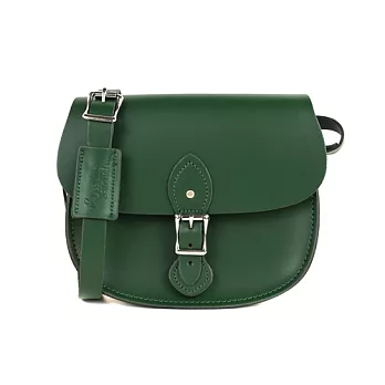 【The Leather Satchel Co.】英國原裝手工牛皮馬鞍包 肩背 側背手拿包 精湛工藝 新款磁釦設計方便開啟(郵差綠)