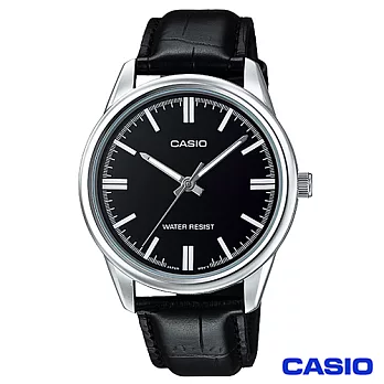 CASIO卡西歐 簡潔風格皮帶男錶-黑 MTP-V005L-1A
