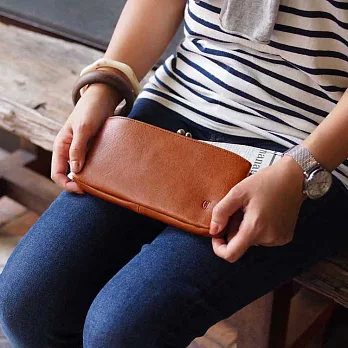 CLEDRAN|日本復古款經典銖釦多層皮夾咖啡色