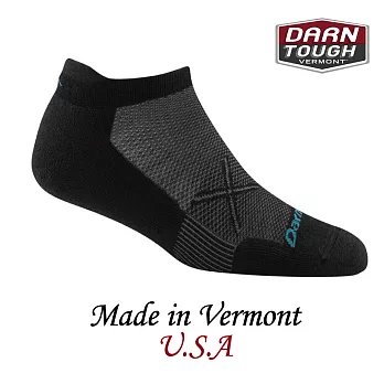 【美國DARN TOUGH】Coolmax Vertax Tab No Show Ultra-Light Cushion跑步系列踝襪(2入)S黑/灰