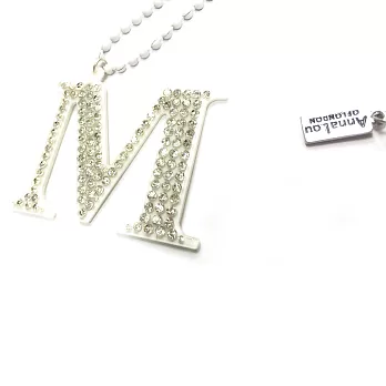 Anna Lou Of London 倫敦品牌 水晶字母項鍊 M 白色