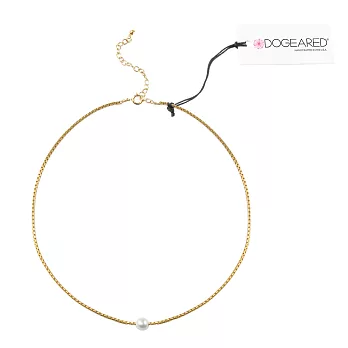 Dogeared 優雅珍珠 金色頸鍊 細緻亮面鍊款 可調式頸圍 附原廠盒