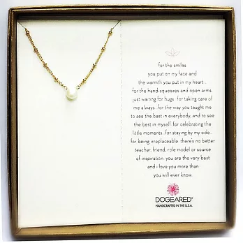 Dogeared PEARLS 名媛白珍珠閃亮豆豆項鍊 金色