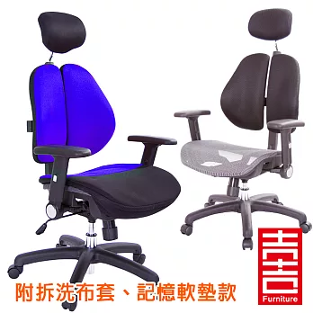 吉加吉 高背網座 雙背智慧椅 TW-2996CX深藍