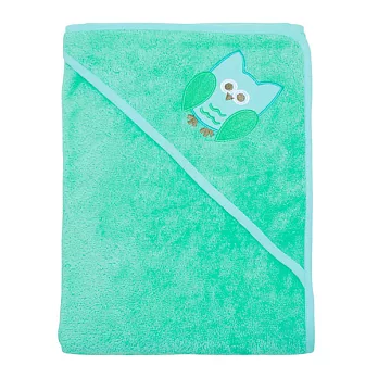 瑞典ImseVimse-舒柔寶寶帽兜浴巾(貓頭鷹-綠)