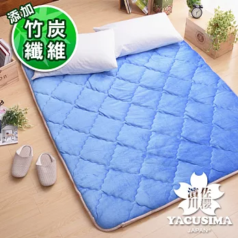 【濱川佐櫻-原色天藍】嚴選單人3.5尺高彈力透氣法蘭絨床墊