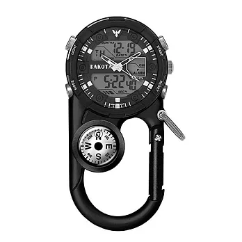 美國DAKOTA Angler II系列 多功能黑錶框登山錶 指南針黑色掛錶/40mm